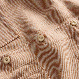 material shot of the buttons on The Ojai Jacket in Chili Stripe Linen, Outerwear by Taylor Stitch