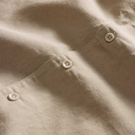 material shot of the buttons on The Palmer Shirt in Cilantro, Wovens by Taylor Stitch