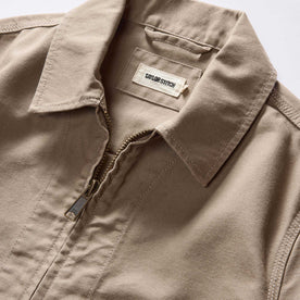 material shot of the collar on The Shifter Jacket in Baked Soil Canvas, Outerwear by Taylor Stitch