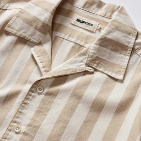 material shot of the collar on The Short Sleeve Davis Shirt in Sandbar Stripe, Wovens by Taylor Stitch