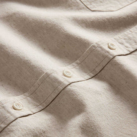 material shot of the buttons on The Utility Shirt in Natural Nep, Wovens by Taylor Stitch