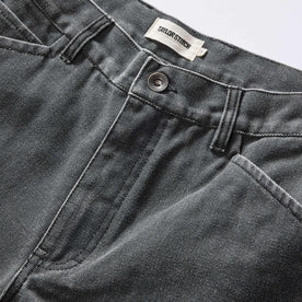 material shot of the waistband on The Camp Short in Coal Chipped Canvas, Bottoms by Taylor Stitch