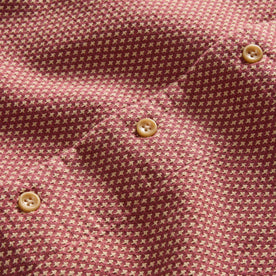 material shot of the buttons on The Conrad Shirt in Fired Brick Dobby, Wovens by Taylor Stitch