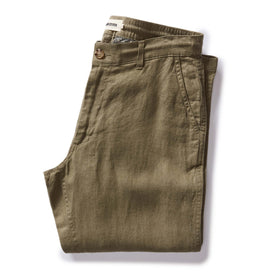 folded flatlay of The Easy Pant in Olive Linen, Bottoms by Taylor Stitch