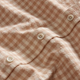 material shot of the buttons on The Jack in Baked Clay Check, Wovens by Taylor Stitch