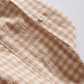 material shot of the back collar on The Jack in Baked Clay Check, Wovens by Taylor Stitch