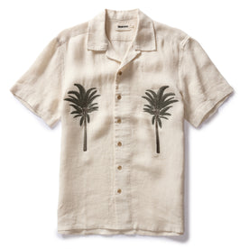 The Short Sleeve Davis Shirt in Natural Palm Embroidery - featured image