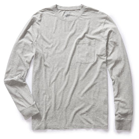 flatlay of The Cotton Hemp Long Sleeve Tee in Heather Grey, Knits by Taylor Stitch