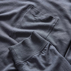 material shot of the sleeves on The Cotton Hemp Long Sleeve Tee in Navy, Knits by Taylor Stitch