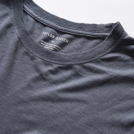 material shot of the collar on The Cotton Hemp Long Sleeve Tee in Navy, Knits by Taylor Stitch