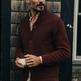 The Crawford Sweater in Black Cherry - featured image