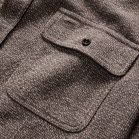 material shot of the pocket on The Ledge Shirt in Granite Linen Tweed, Wovens by Taylor Stitch