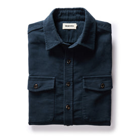 The Maritime Shirt Jacket in Dark Navy Moleskin - featured image