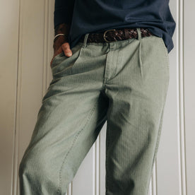 The Matlow Pant in Dried Sage Pigment Herringbone - featured image