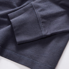 material shot of the sleeves on The Organic Cotton Henley in Navy, Knits by Taylor Stitch