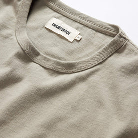 material shot of the collar on The Organic Cotton Tee in Sage, Knits by Taylor Stitch