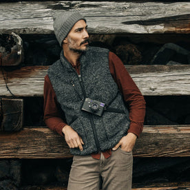 The Port Vest in Coal Marl Boucle Fleece - featured image