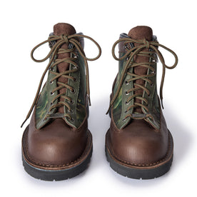 material shot of the laces on The Ridge Boot in Painted Camo, Footwear by Taylor Stitch