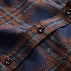 material shot of the buttons on The California in Twilight Plaid Brushed Cotton Twill, Wovens by Taylor Stitch