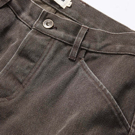 material shot of the pocket on The Camp Pant in Soil Chipped Canvas, Bottoms by Taylor Stitch