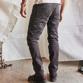 fit model showing off back pockets on The Camp Pant in Soil Chipped Canvas, Bottoms by Taylor Stitch