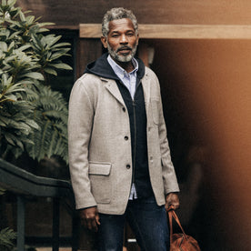 The Gibson Jacket in Heathered Oat Nep Herringbone - featured image