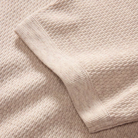 material shot of the sleeve on The Heavy Bag Waffle Short Sleeve in Oat Heather, Knits by Taylor Stitch