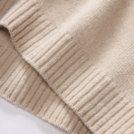 material shot of the ribbed hem on The Lodge Sweater in Oat, Knits by Taylor Stitch