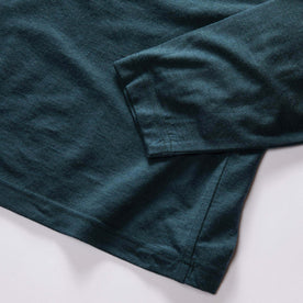 material shot of the sleeves on The Merino Half Zip in Forest, Knits by Taylor Stitch