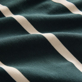 material shot of the fabric on The Rugby in Dark Forest Stripe, Knits by Taylor Stitch