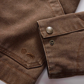 material shot of the cuffs on The Workhorse Jacket in Aged Penny Chipped Canvas, Outerwear by Taylor Stitch