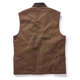 flatlay of the back of The Workhorse Vest in Aged Penny Chipped Canvas, Outerwear by Taylor Stitch