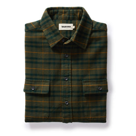 flatlay of The Yosemite Shirt in Dark Forest Plaid, Wovens by Taylor Stitch