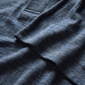 material shot of the sleeves on The Merino Polo in Heather Navy, Knits by Taylor Stitch