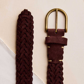 The Braided Belt in Chocolate Suede - featured image