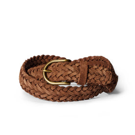 The Braided Belt in Tan Suede - featured image