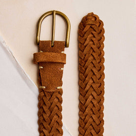 The Braided Belt in Tan Suede - featured image