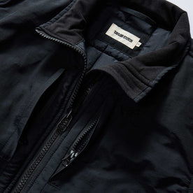 material shot of the collar on The Ember Jacket in Dark Navy Quilted Nylon, Outerwear by Taylor Stitch