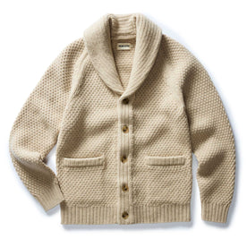 The Fisherman Shawl Cardigan in Heather Oat Merino - featured image