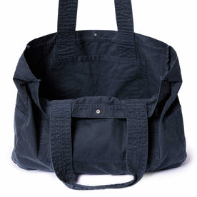 editorial image of the inside of The Foundation Tote in Organic Navy, Accessories by Taylor Stitch