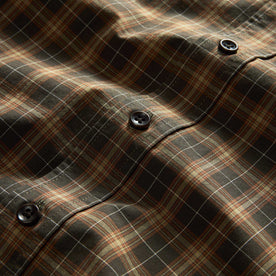 material shot of the buttons on The Jack in Mulch Plaid, Wovens by Taylor Stitch