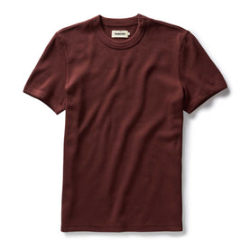 The Organic Cotton Short Sleeve Crew in Burgundy Waffle - featured image