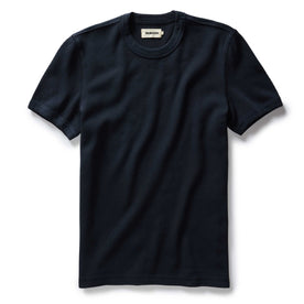 The Organic Cotton Short Sleeve Crew in Dark Navy Waffle - featured image