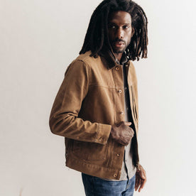 The Ryder Jacket in Tobacco Chipped Canvas - featured image