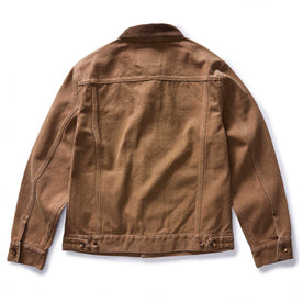 flatlay of the back of The Ryder Jacket in Tobacco Chipped Canvas, Outerwear by Taylor Stitch