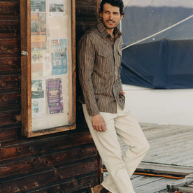 The Saddler Shirt in Bark Print Broken Twill - featured image