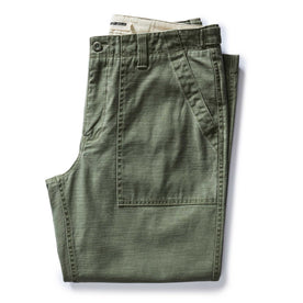 The Surplus Pant in Field Olive Reverse Sateen - featured image