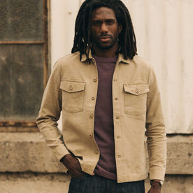 The Surplus Shirt in Khaki Reverse Sateen - featured image