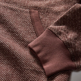 material shot of the cuffs on The Apres Zip Hoodie in Merlot French Terry Twill, Knits by Taylor Stitch