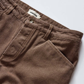 material shot of the waistband on The Chore Pant in Aged Penny Chipped Canvas, Bottoms by Taylor Stitch